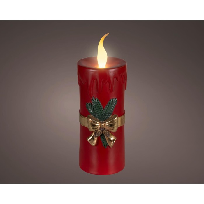 CANDELA LED RESINA ROSSO H.44